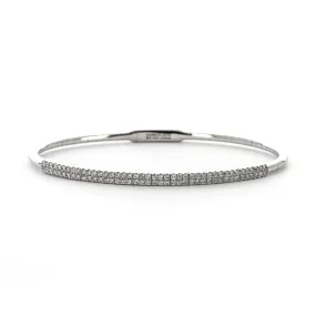 0.72ctw Two-Row Demure Bangle, 6.5" - White Gold