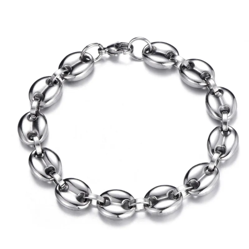 11MM Width Stainless Steel Chain Link Necklace & Bracelet Set