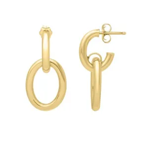 14k Gold Interlocking Link Drop Earrings