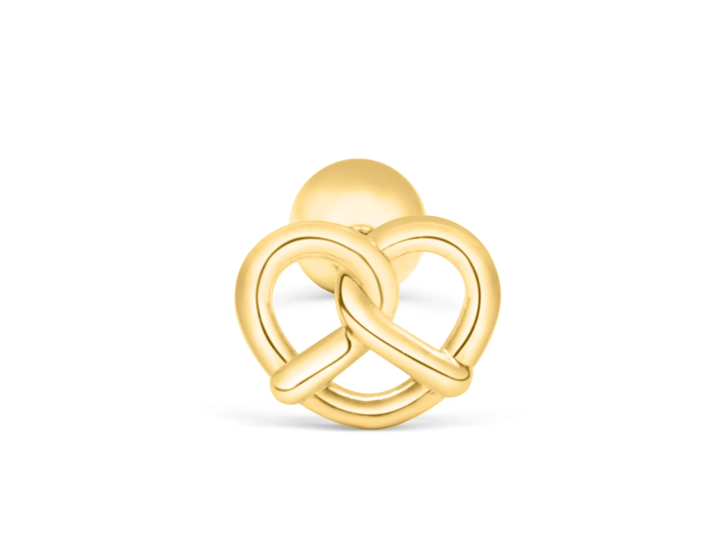 14k Gold Pretzel Barbell Ear Stud Piercing