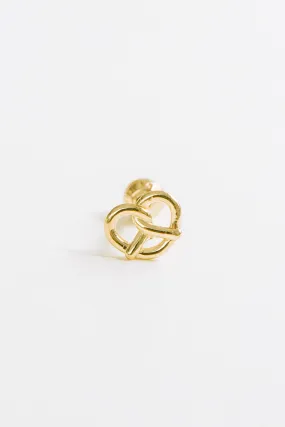 14k Gold Pretzel Barbell Ear Stud Piercing