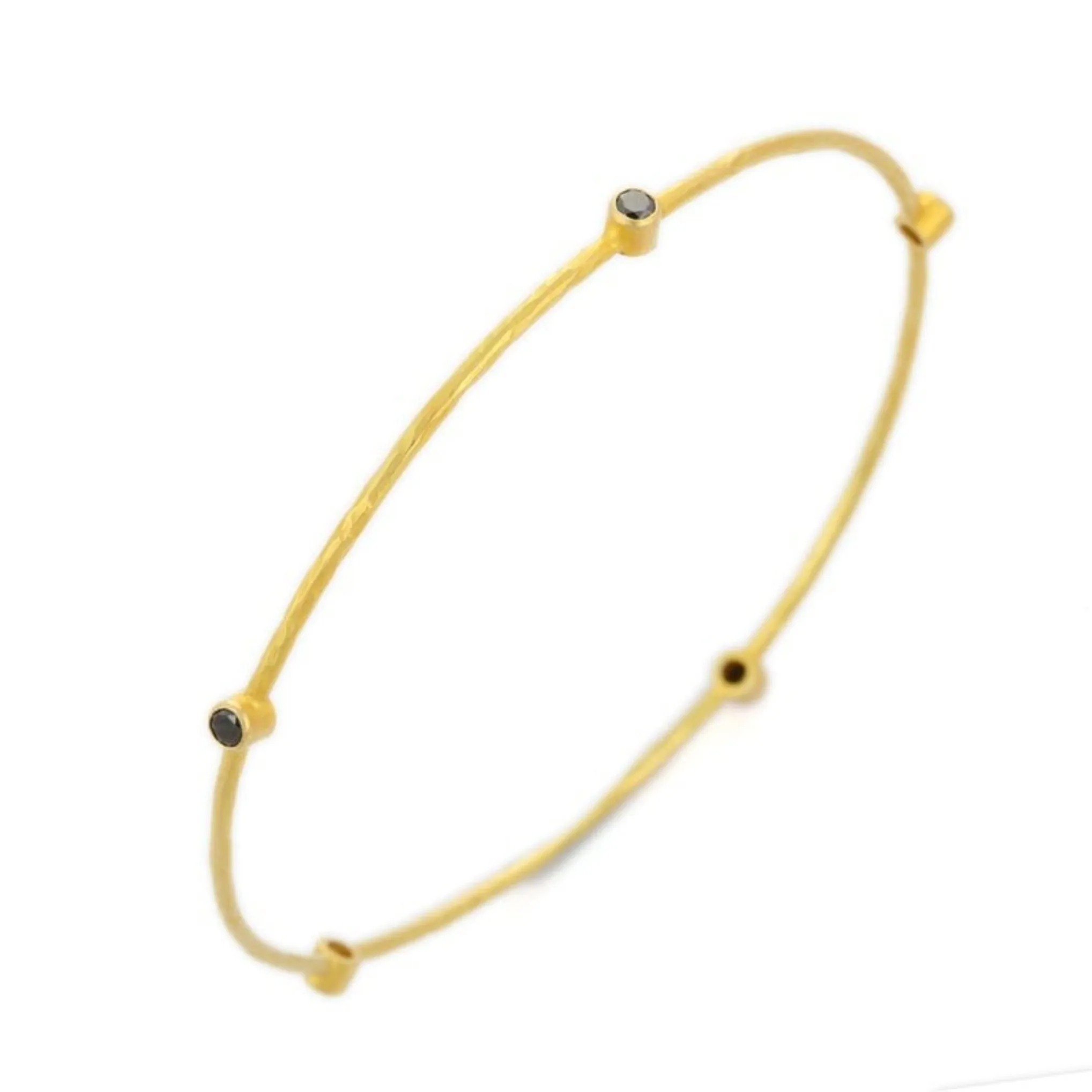 18K Yellow Gold Sapphire Bangle