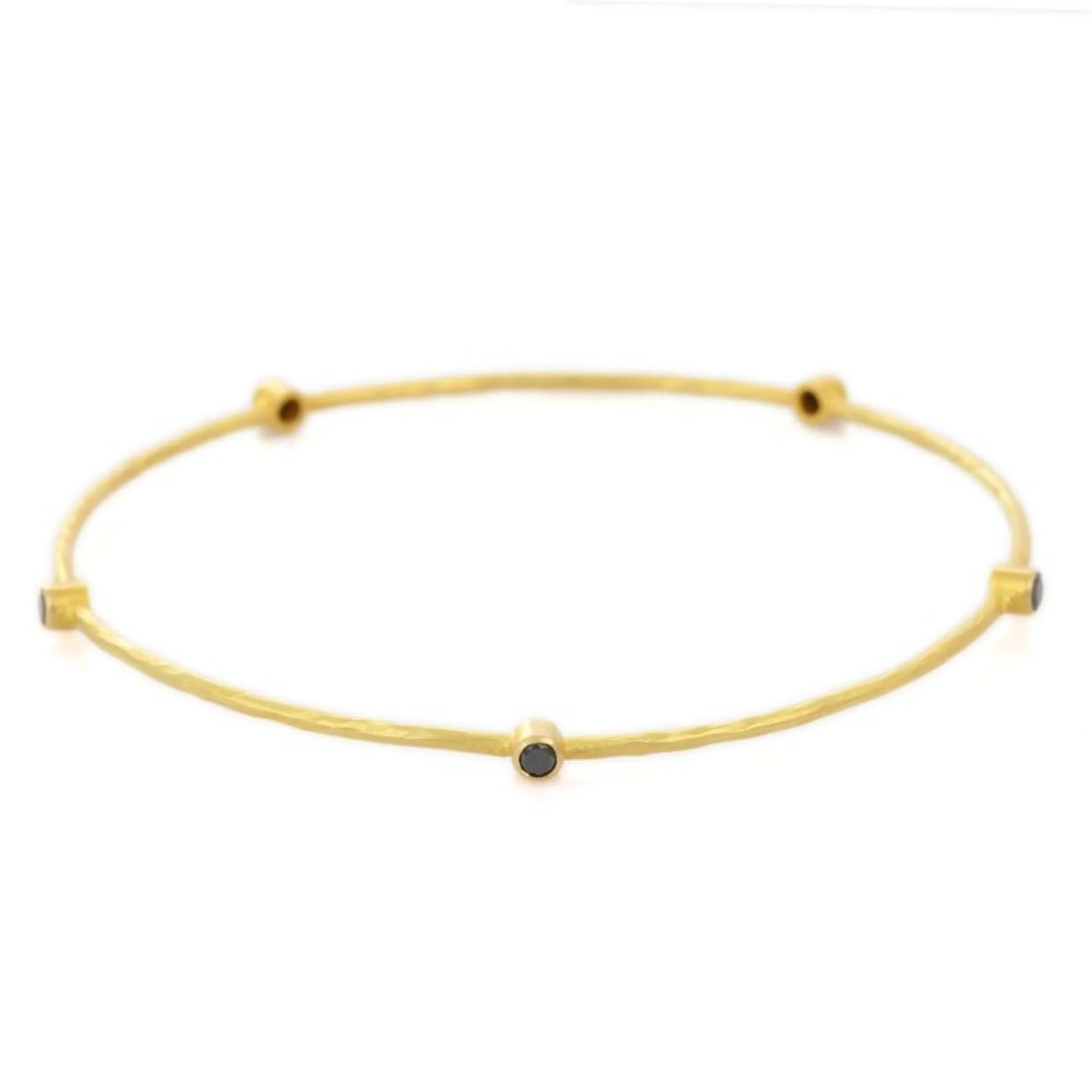 18K Yellow Gold Sapphire Bangle