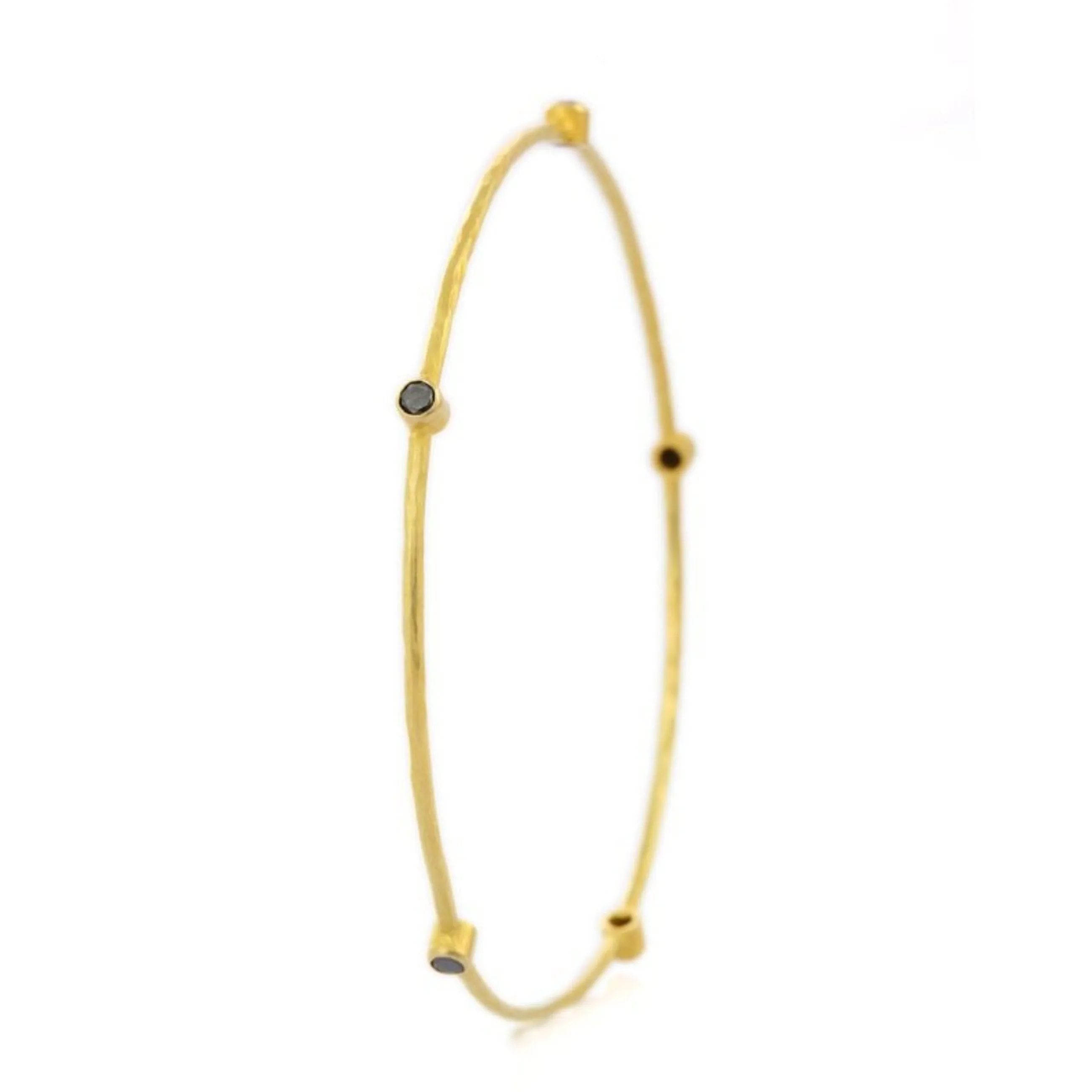 18K Yellow Gold Sapphire Bangle