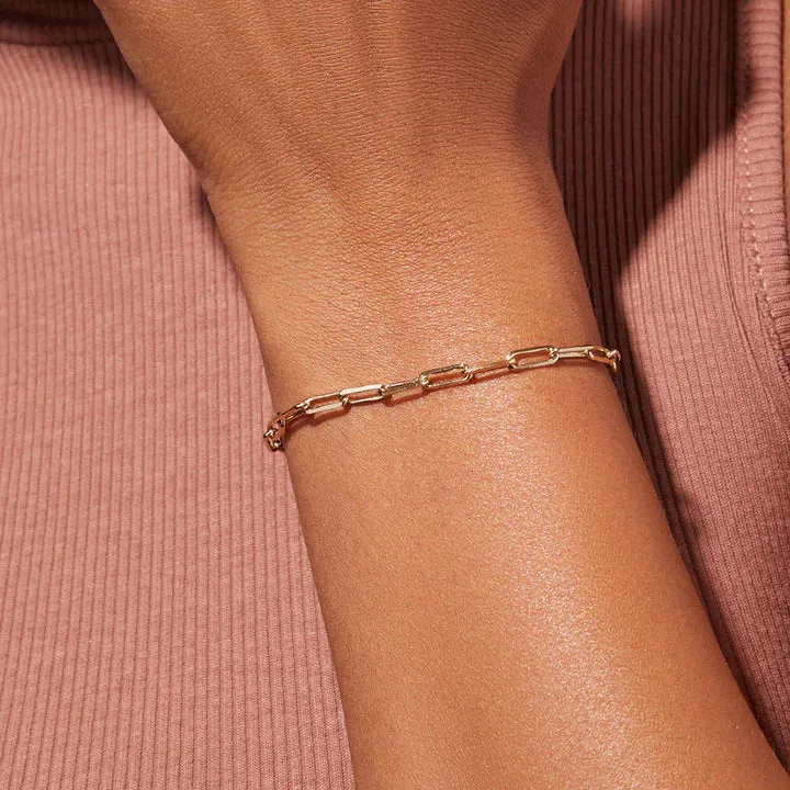 18k/925 Vermeil Paper Clip Bracelet