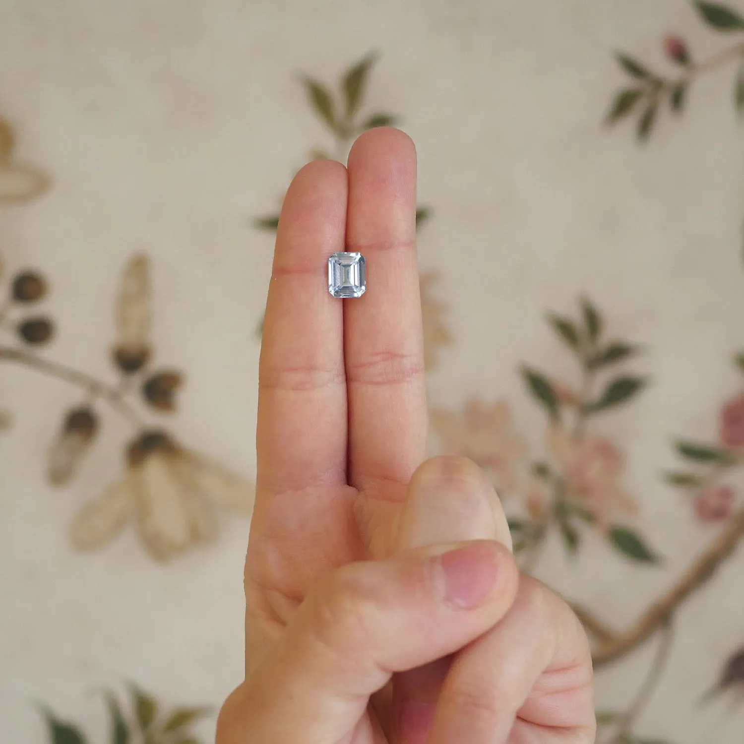 2.55 ctw Emerald Cut Ice Blue Sapphire