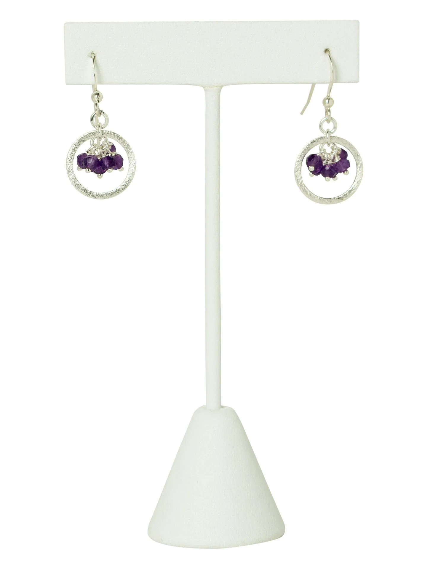 Amethyst Gemstone Eternity Earrings