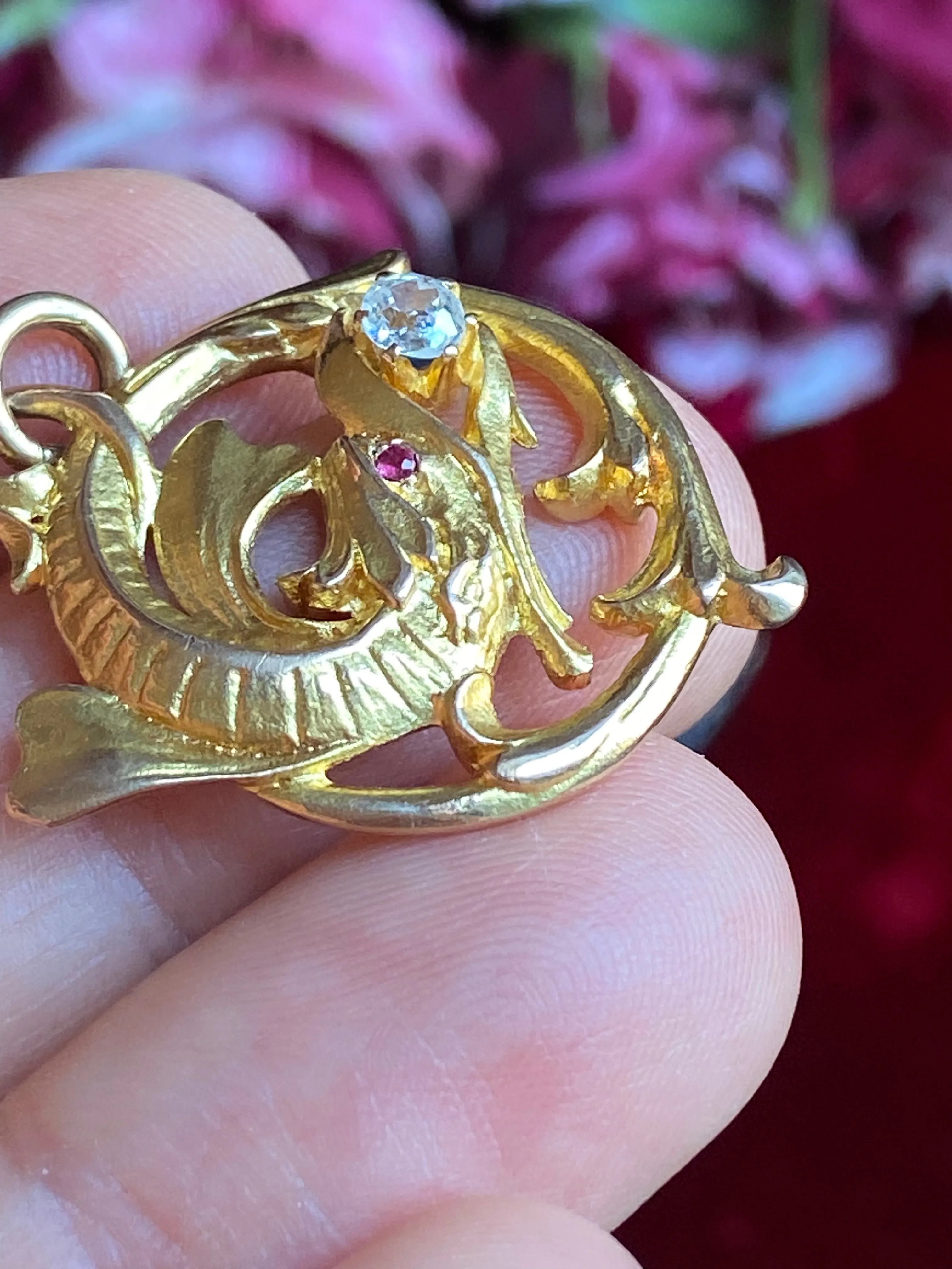 Antique Gold Wyvern Pendant