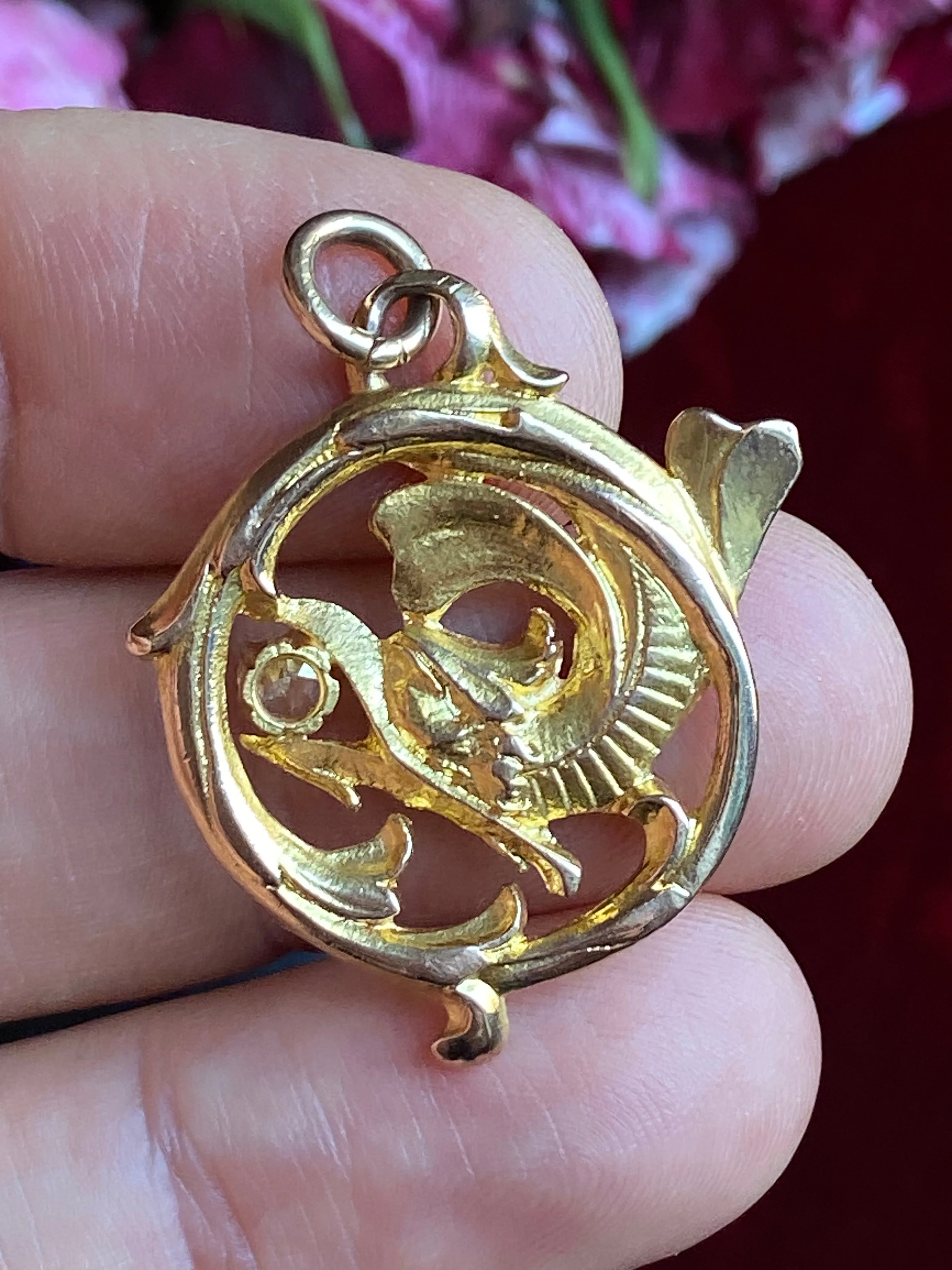 Antique Gold Wyvern Pendant