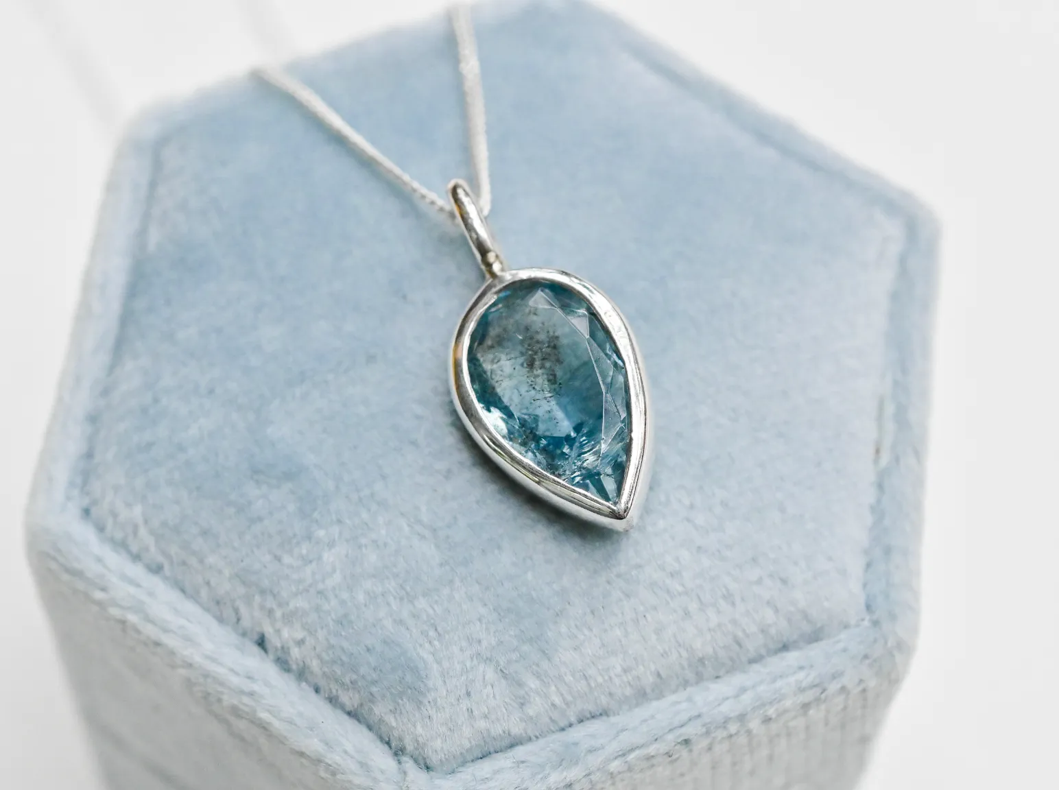 Aquamarine Gem Drop Pendant