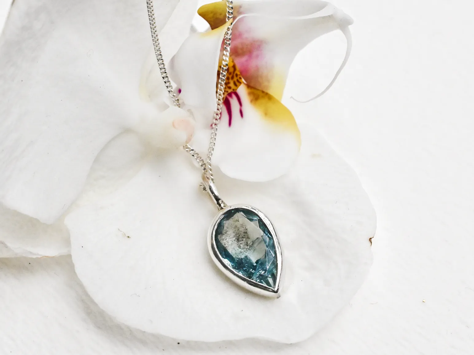 Aquamarine Gem Drop Pendant