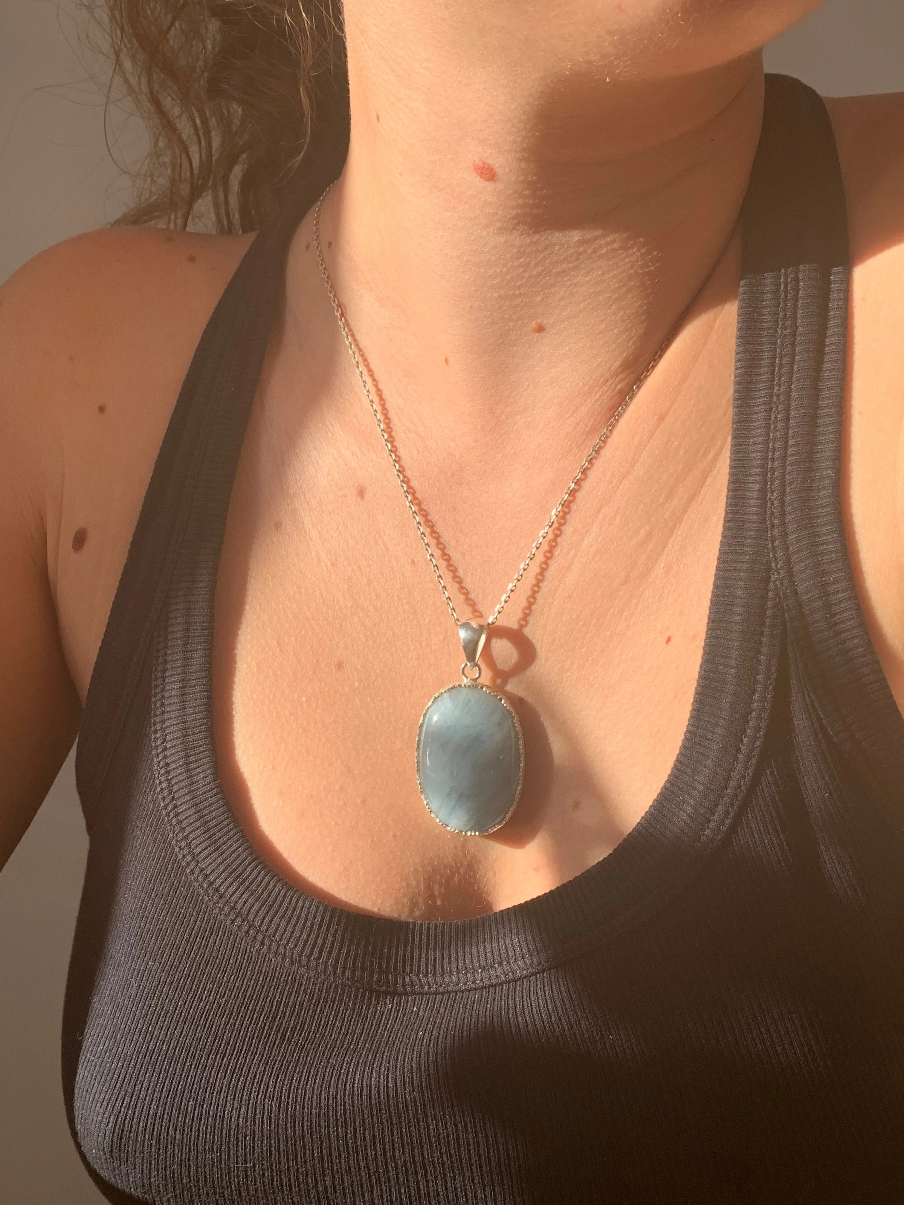 Aquamarine Lilith Pendant - Oval