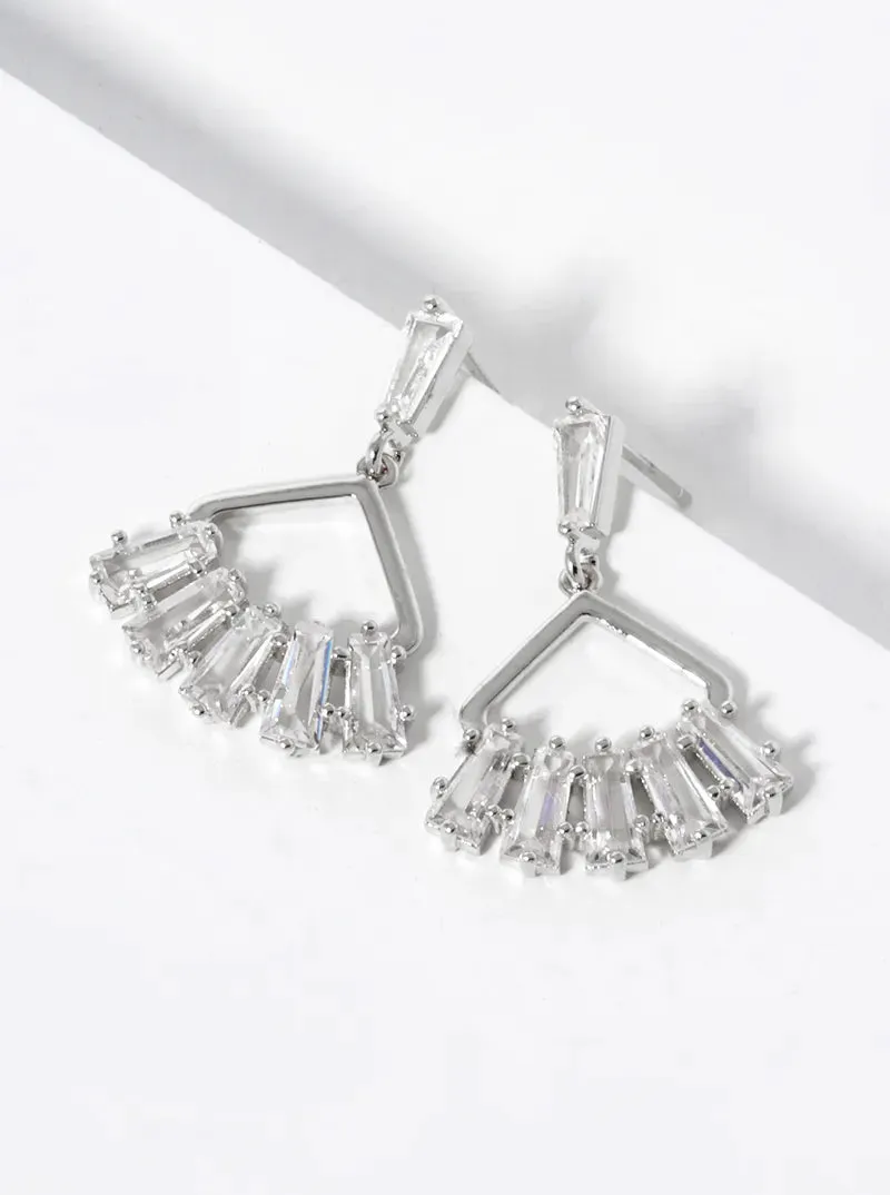 Baguette Fan Drop Earring