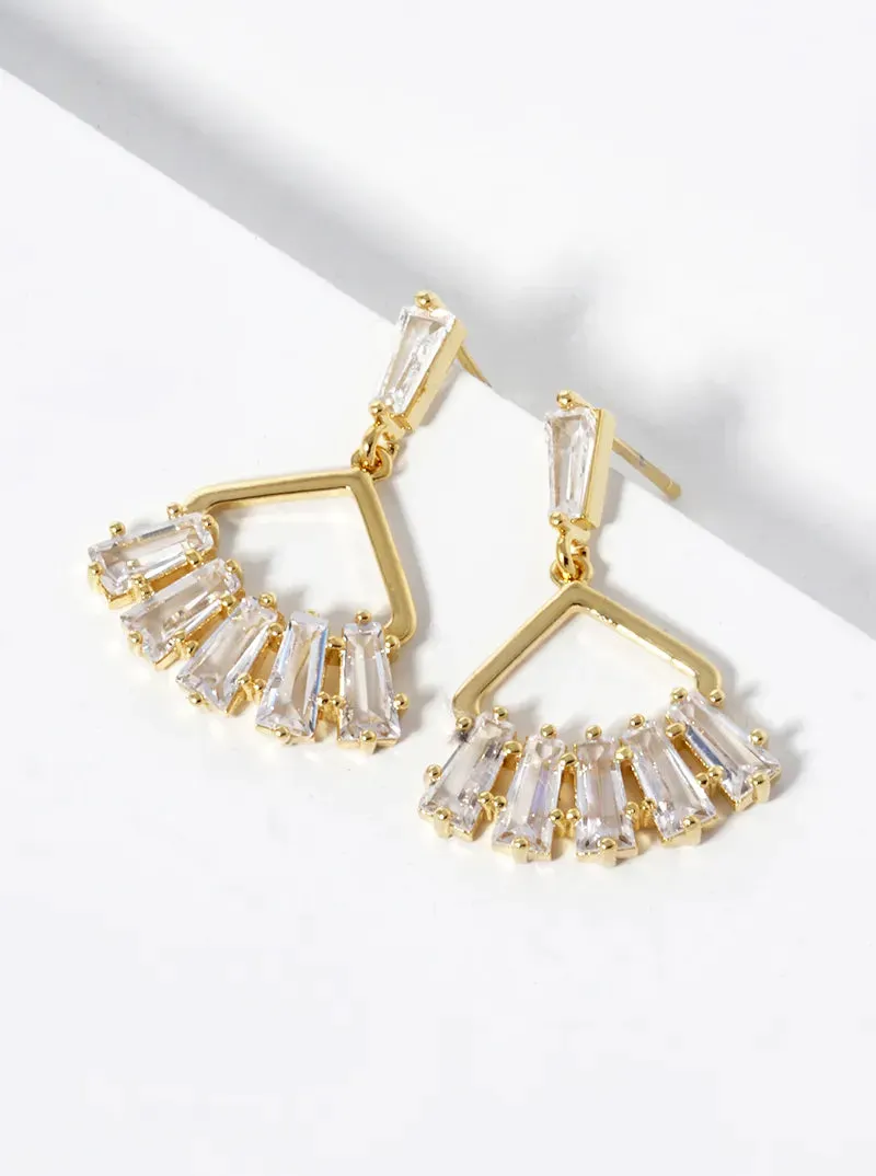 Baguette Fan Drop Earring