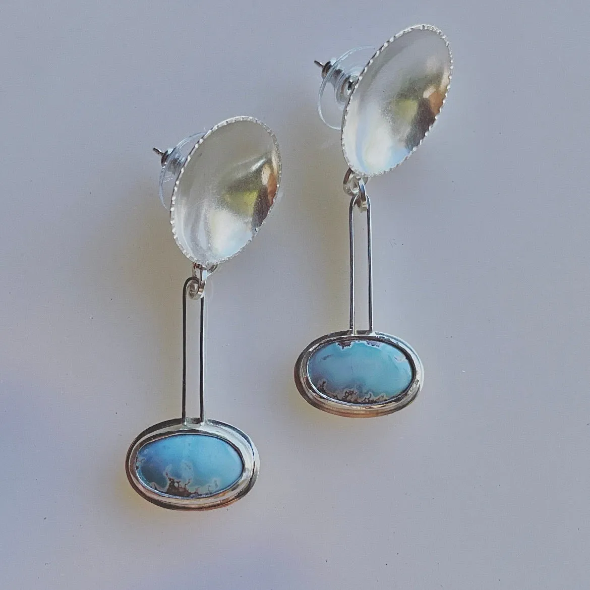 Balance earrings with Sandhill turquoise