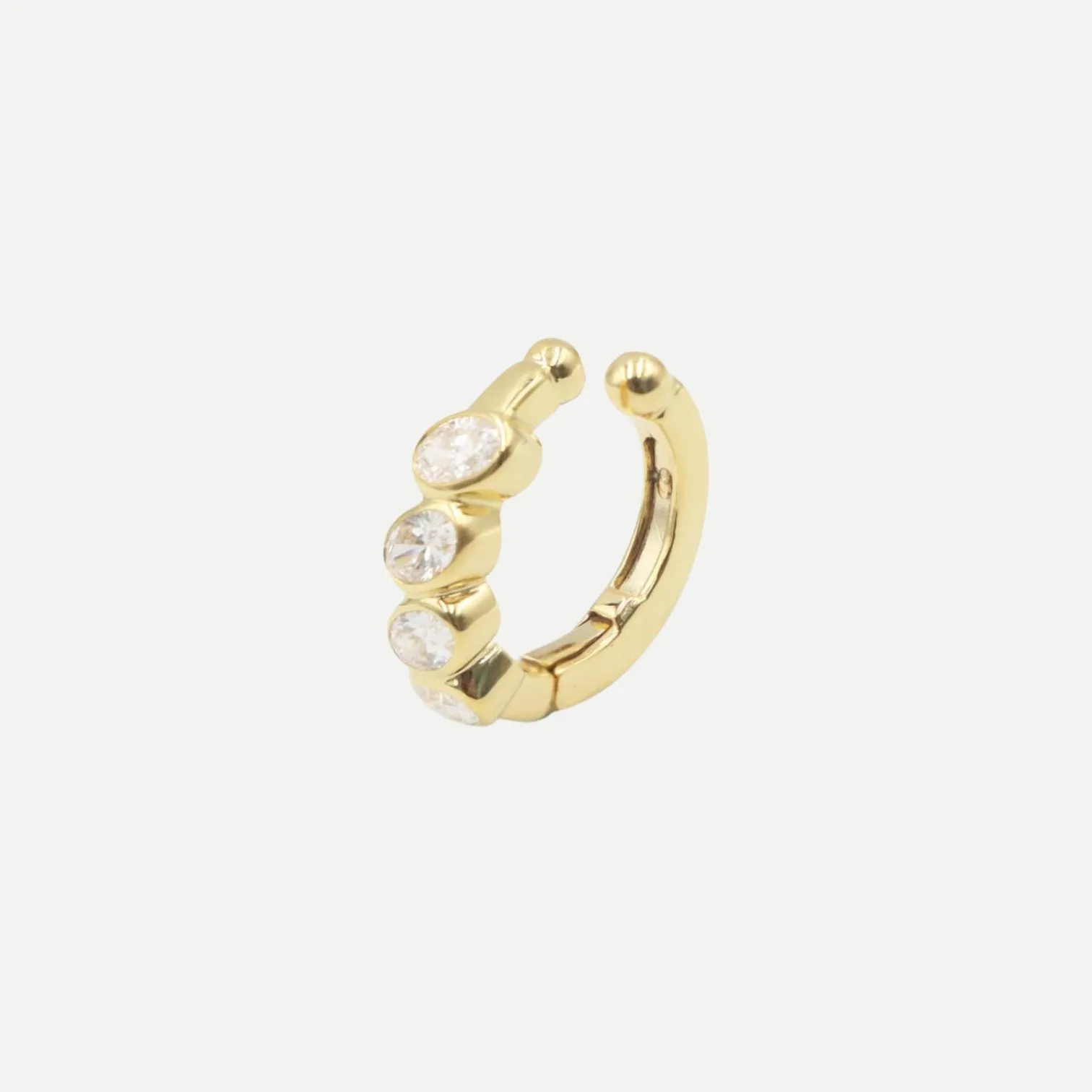 BEZEL-SET OVAL DIAMOND EAR CUFF