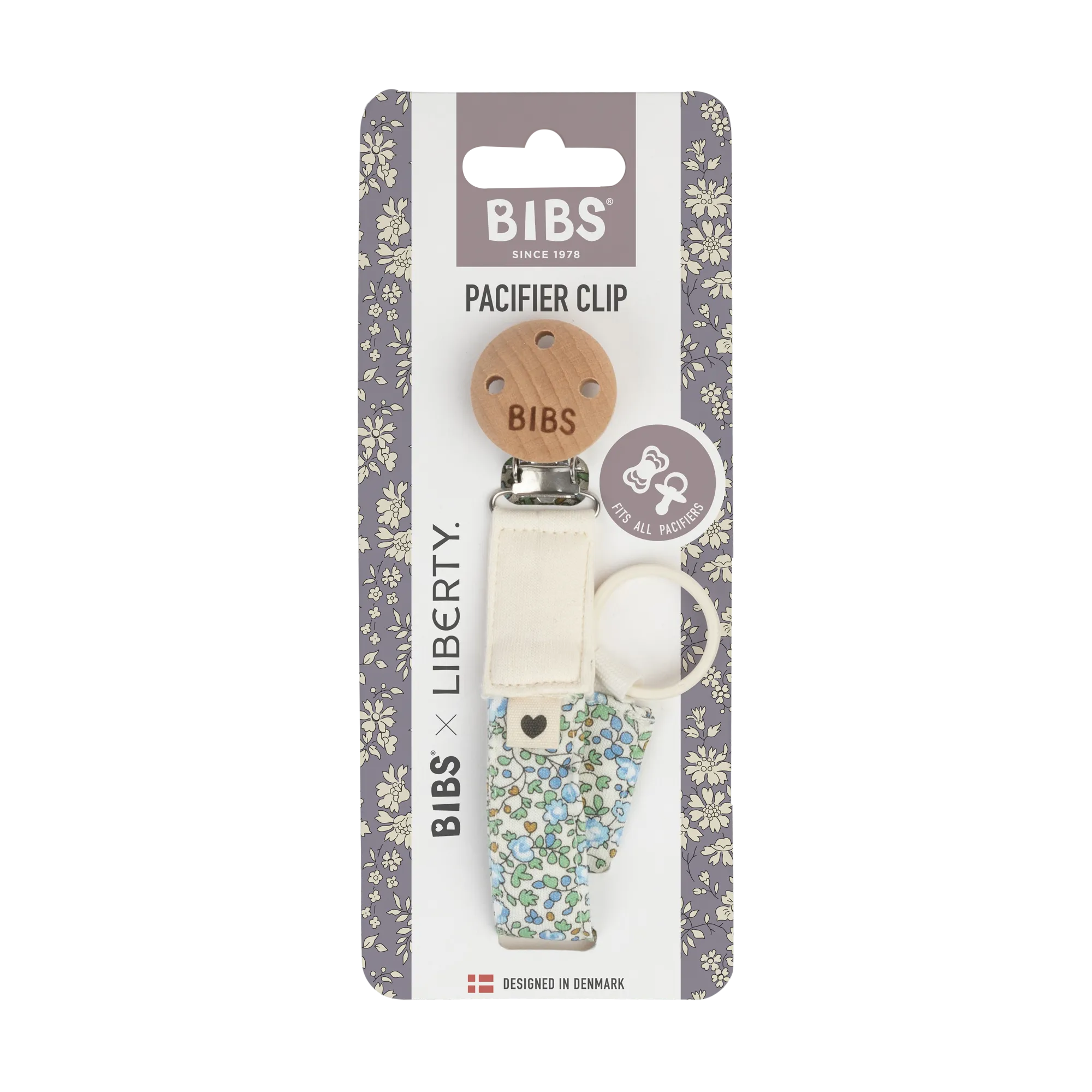 BIBS x LIBERTY Pacifier Clip - Eloise/Ivory