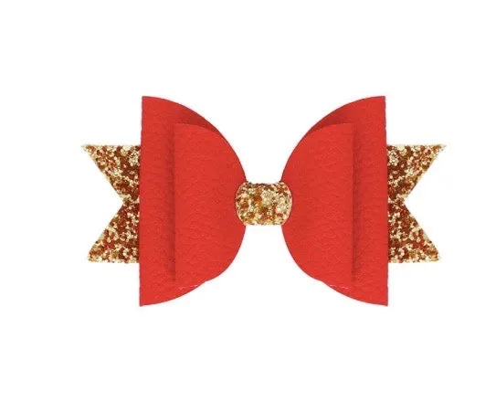 Big Glitter PU Leather Hair Clip/Barrette