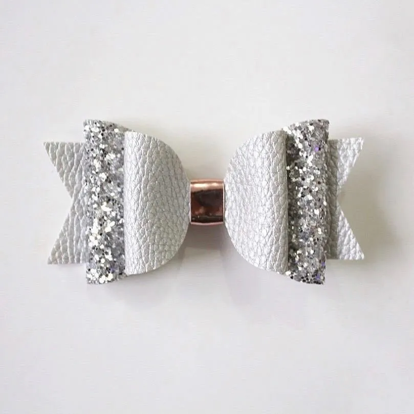 Big Glitter PU Leather Hair Clip/Barrette