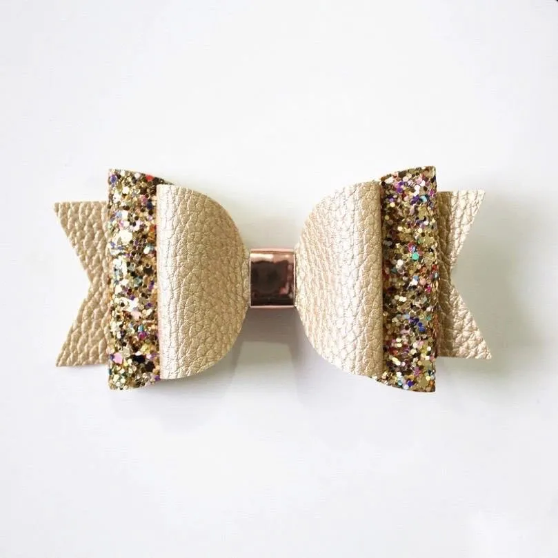 Big Glitter PU Leather Hair Clip/Barrette