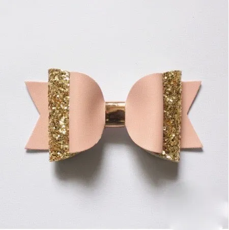 Big Glitter PU Leather Hair Clip/Barrette