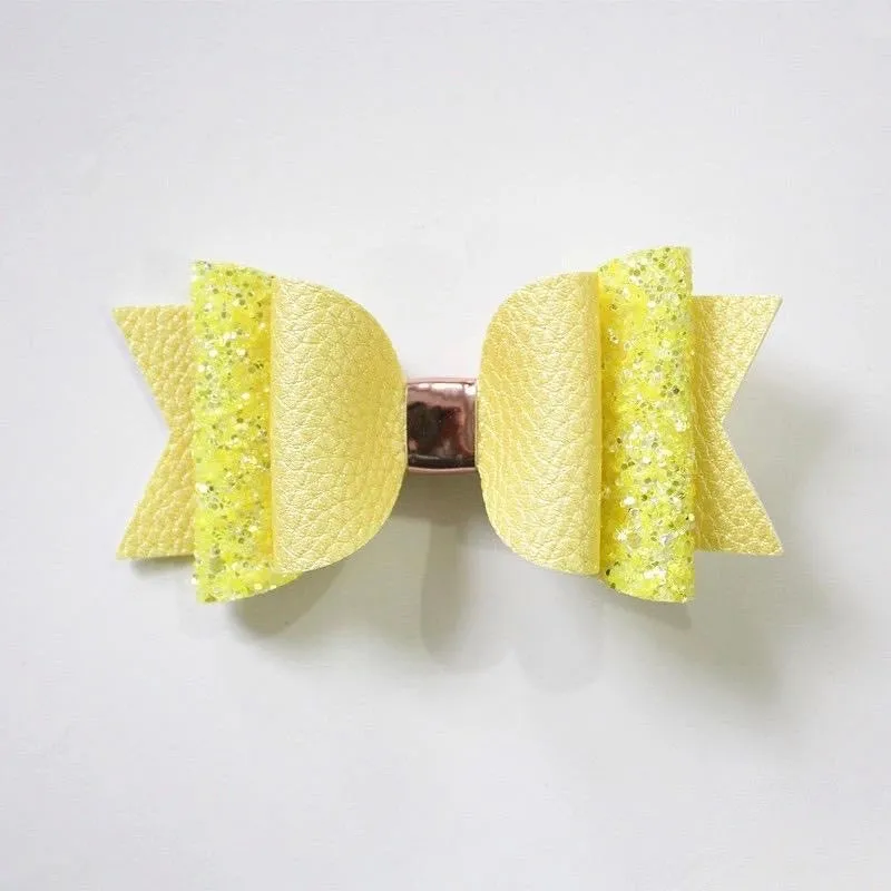 Big Glitter PU Leather Hair Clip/Barrette