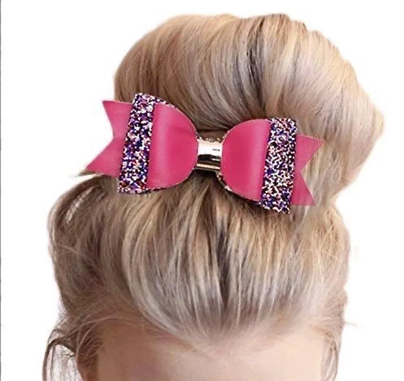 Big Glitter PU Leather Hair Clip/Barrette