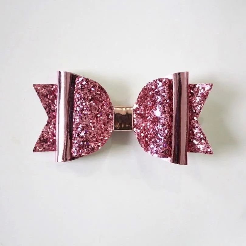 Big Glitter PU Leather Hair Clip/Barrette