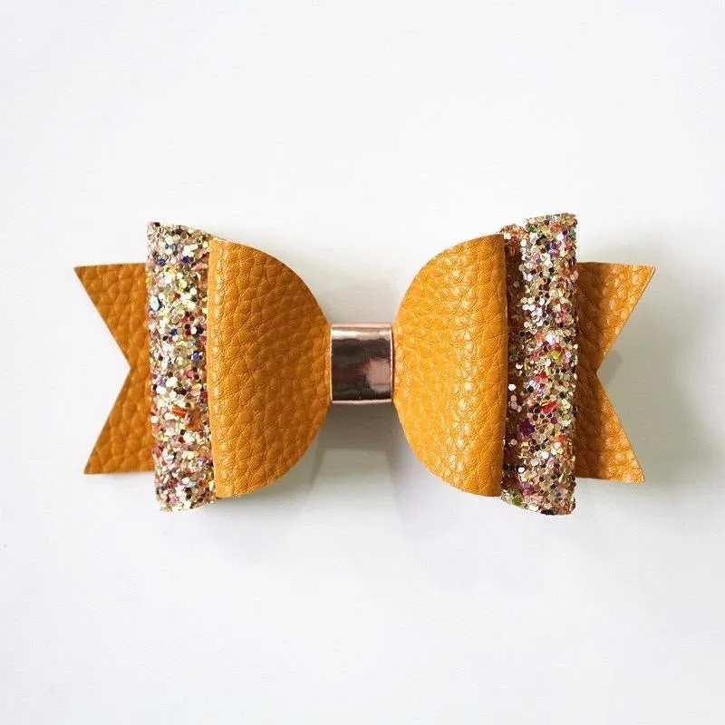 Big Glitter PU Leather Hair Clip/Barrette