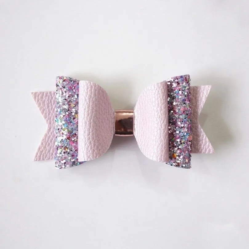 Big Glitter PU Leather Hair Clip/Barrette