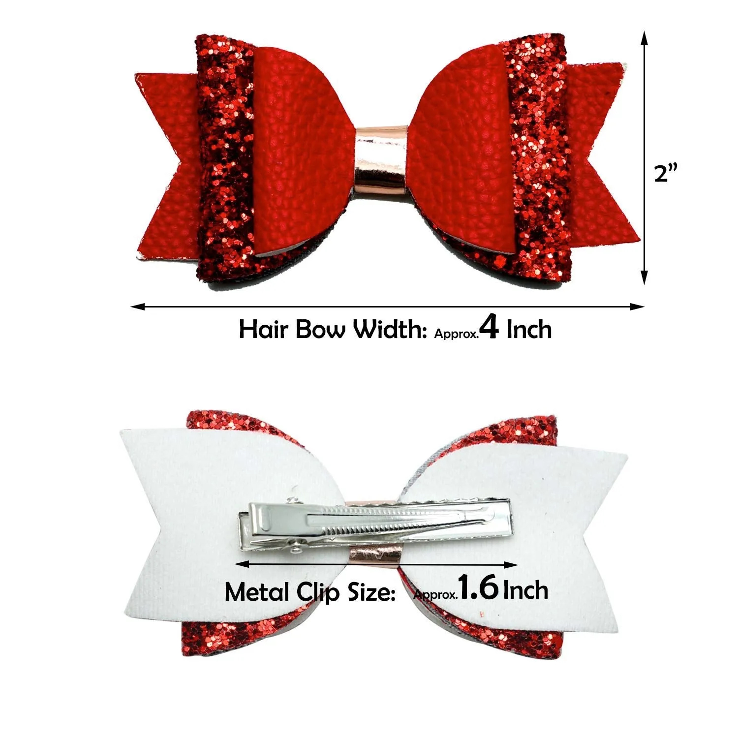 Big Glitter PU Leather Hair Clip/Barrette