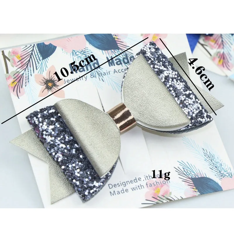 Big Glitter PU Leather Hair Clip/Barrette