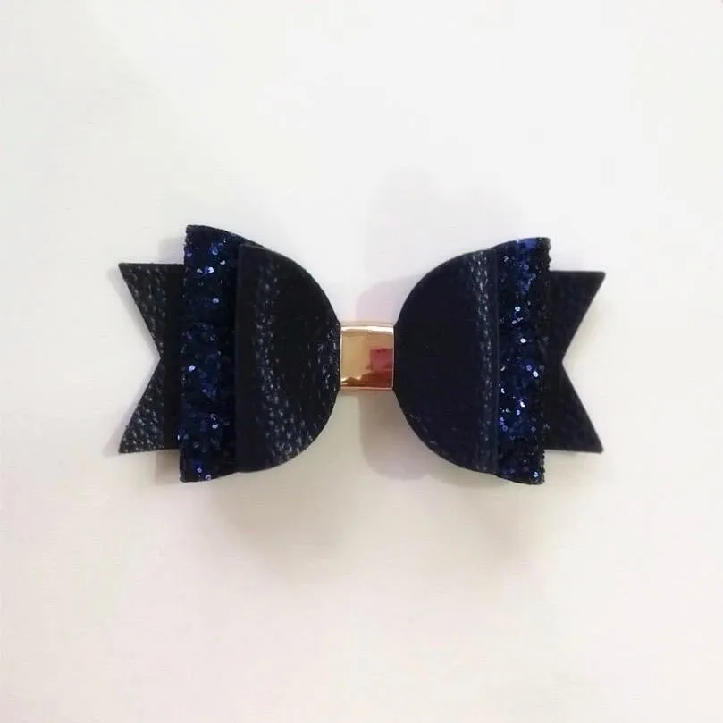 Big Glitter PU Leather Hair Clip/Barrette