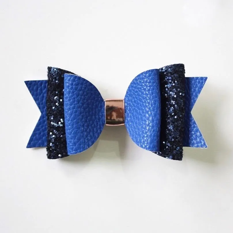 Big Glitter PU Leather Hair Clip/Barrette