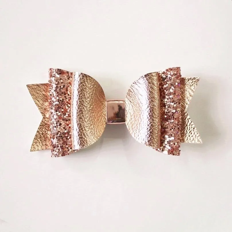 Big Glitter PU Leather Hair Clip/Barrette