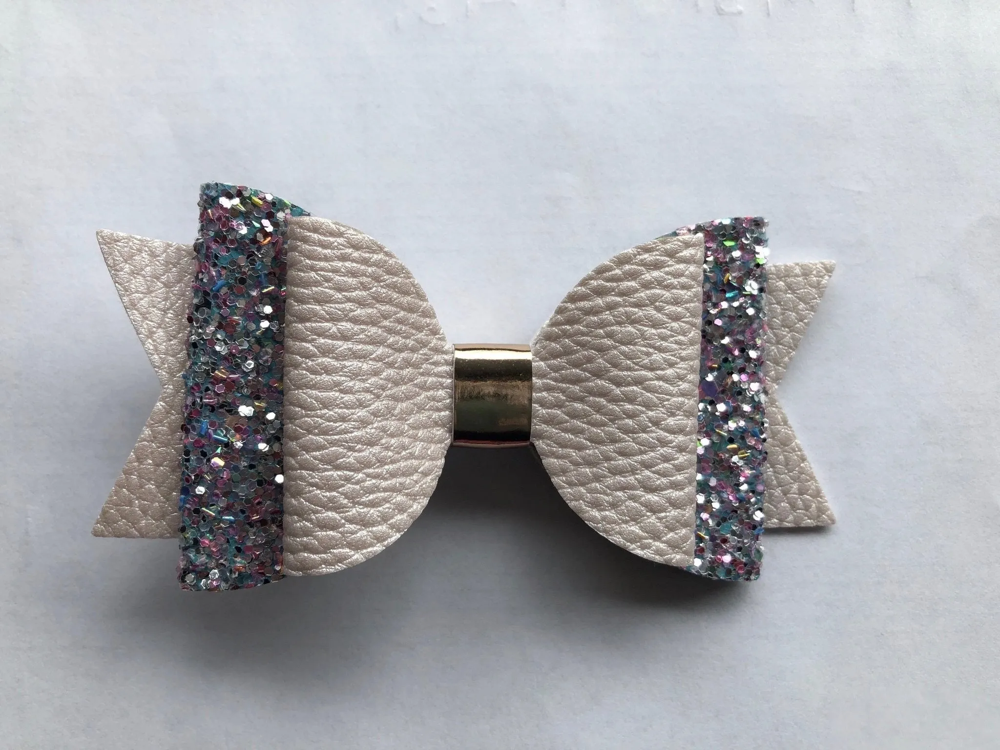 Big Glitter PU Leather Hair Clip/Barrette