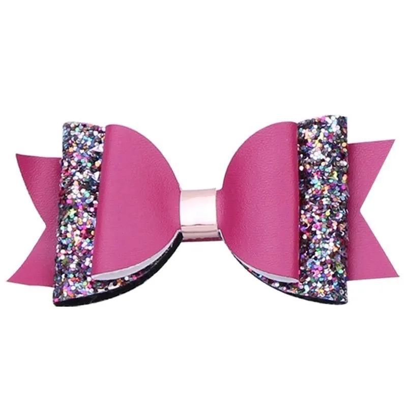 Big Glitter PU Leather Hair Clip/Barrette