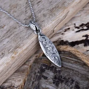 Black Barefoot Surfboard Pendant