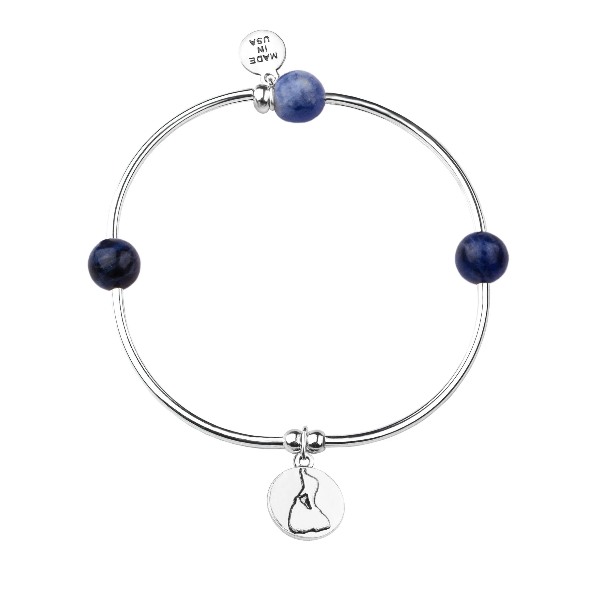 Block Island | Bangle Charm Bracelet | Sodalite - Inner Peace