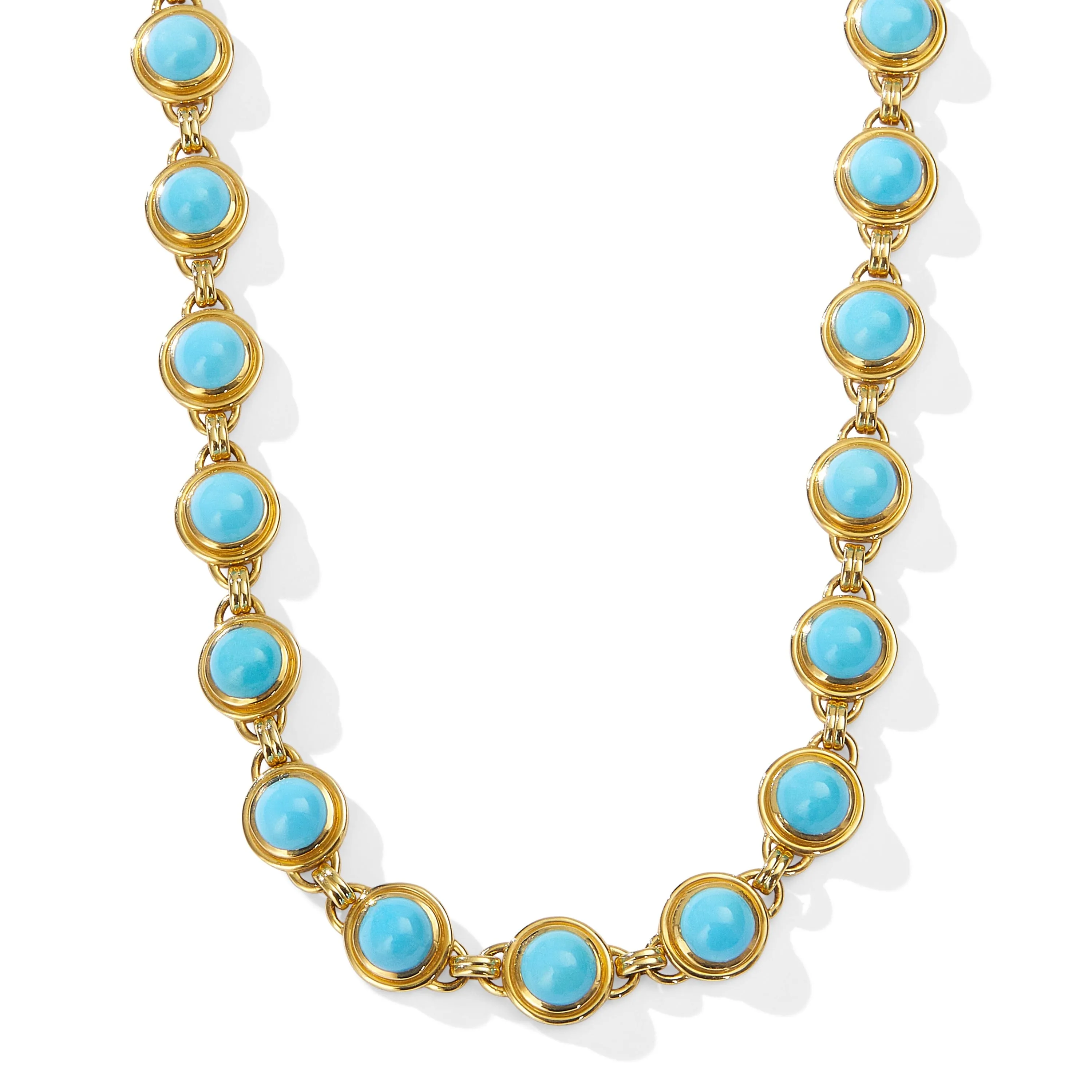 Certainly! Heres an optimized title for the product:

Chic Candy Turquoise Beaded Necklace – Trendy Bohemian Statement Jewelry