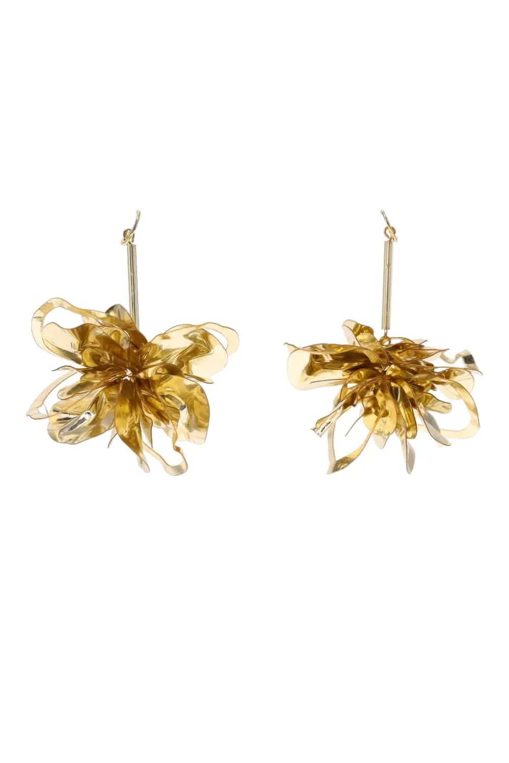 Carmine Gold Beaded Drop Earrings