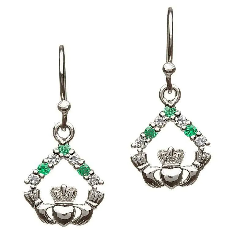 Claddagh Triangle Drop Earring