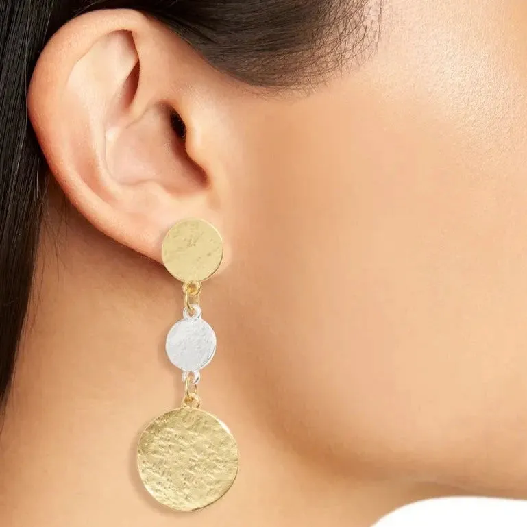 Coin and pearl drop earring