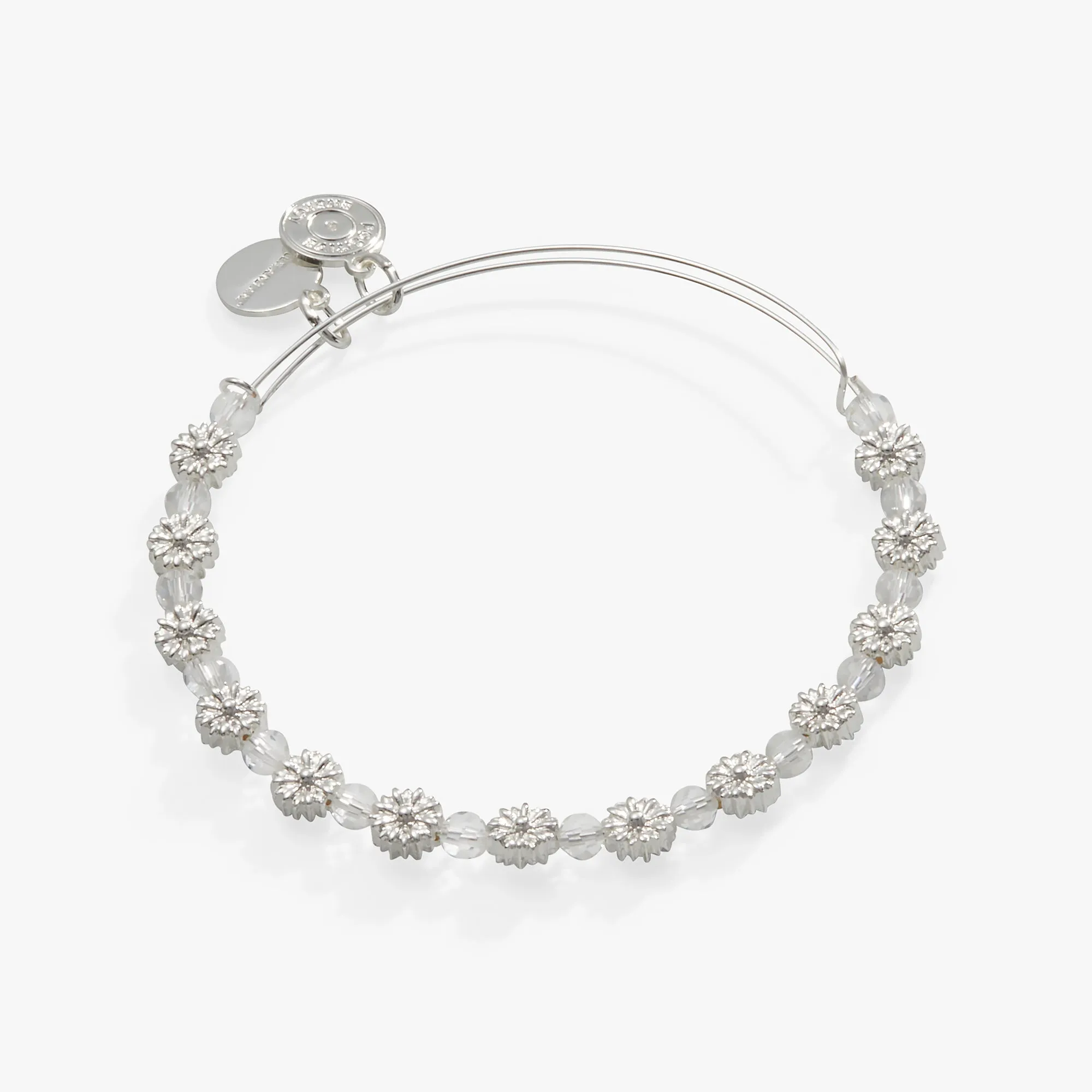 Daisy Motif   Crystal Beaded Bangle Bracelet