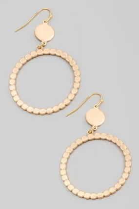 Dotted Circle Drop Earring