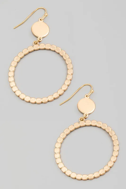 Dotted Circle Drop Earring