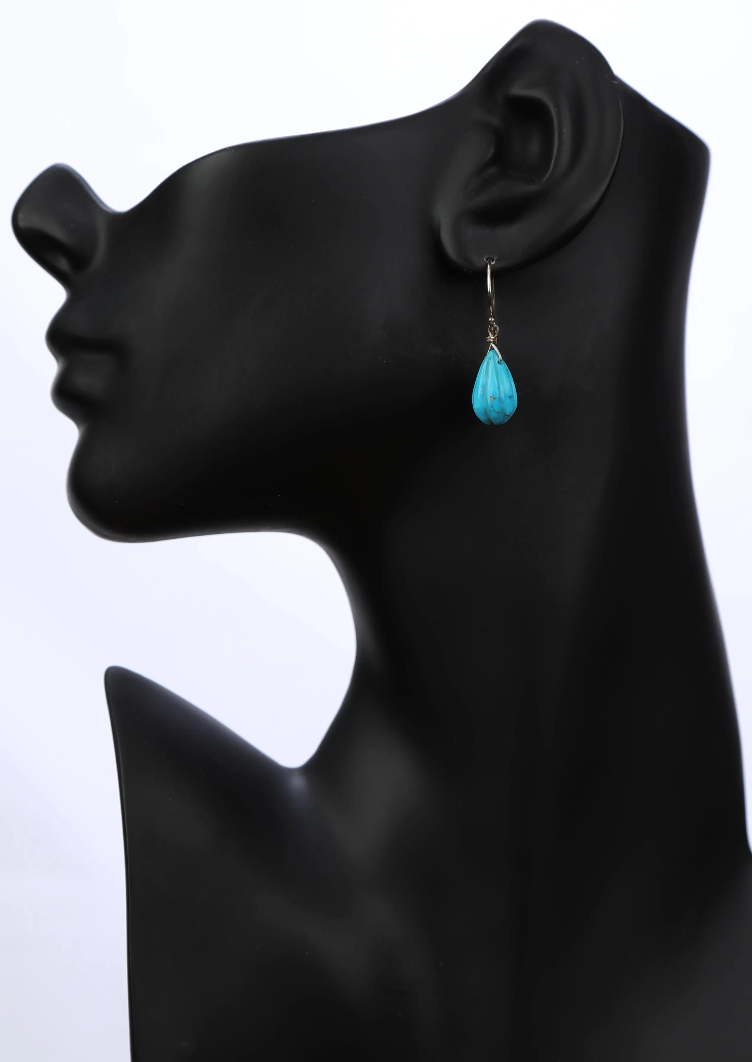 Drop Ear Wires:  Turquoise and Silver