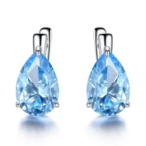 Drop Topaz Stud Earrings