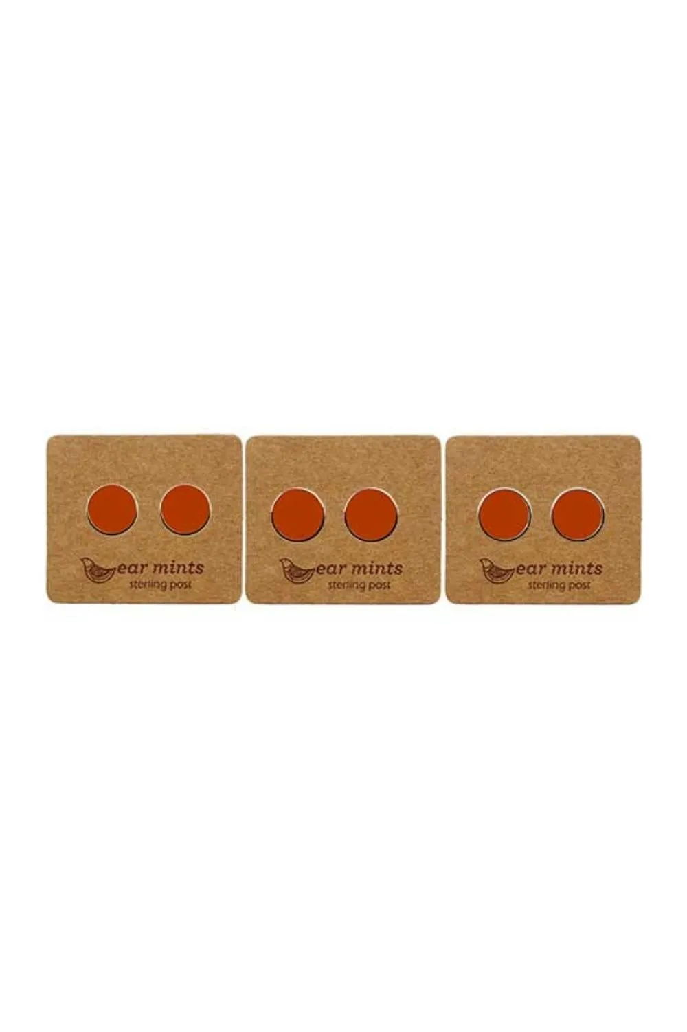 Ear Mints 7mm Round Enamel Stud | Tangerine/Rose Gold