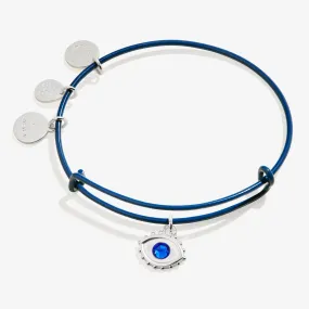 Evil Eye Charm Bangle Bracelet, Blue